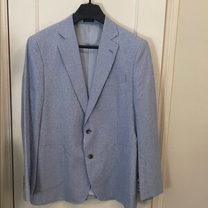 Stafford Light Blue Textured Blazer